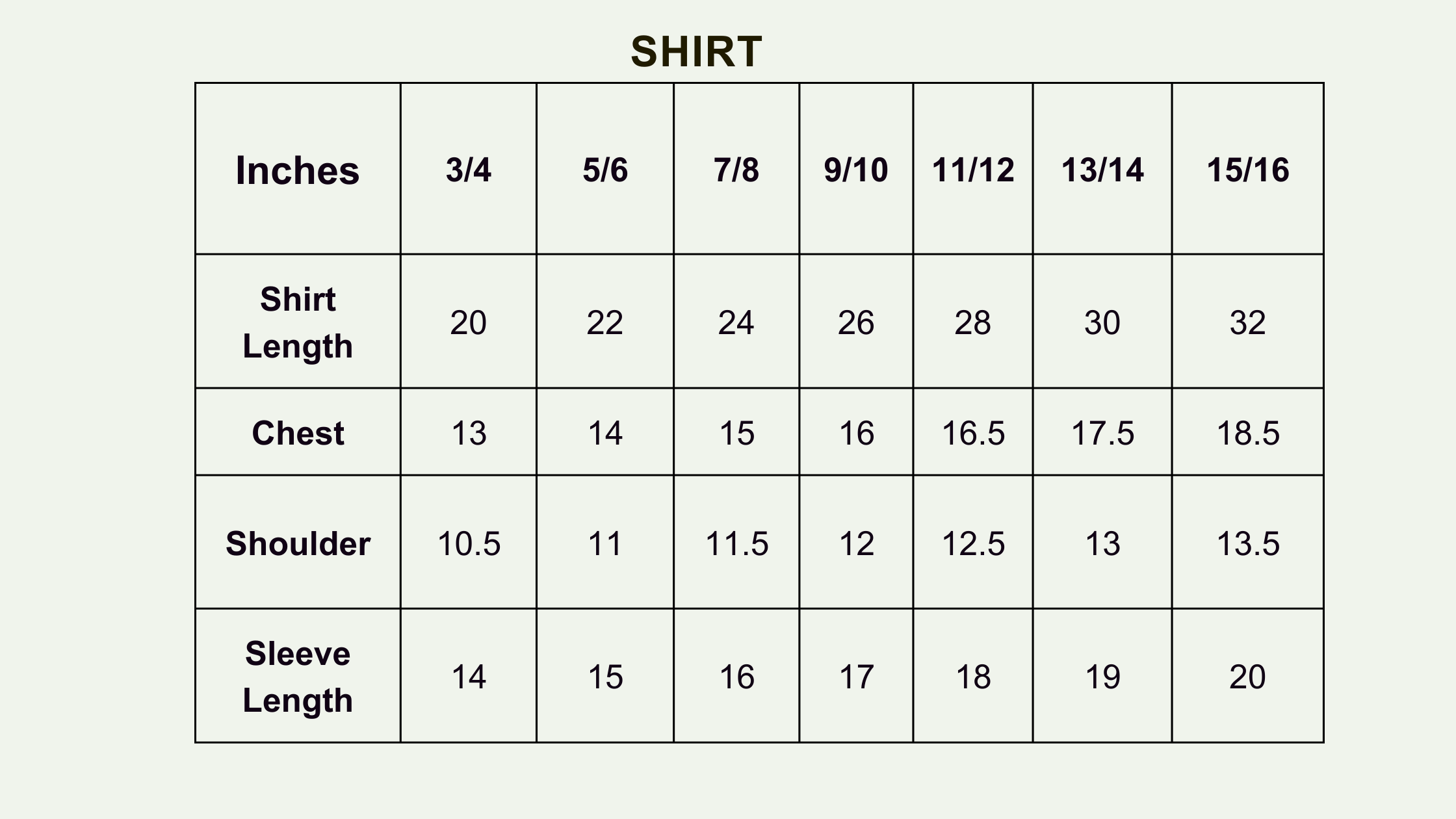 Size Chart