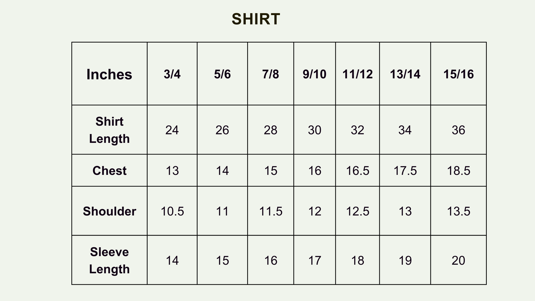 Size Chart