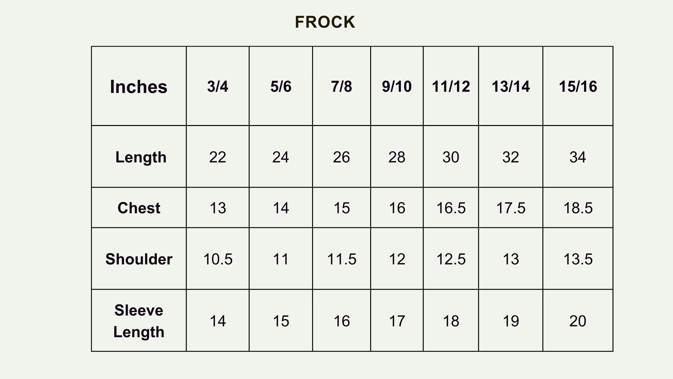 Size Chart