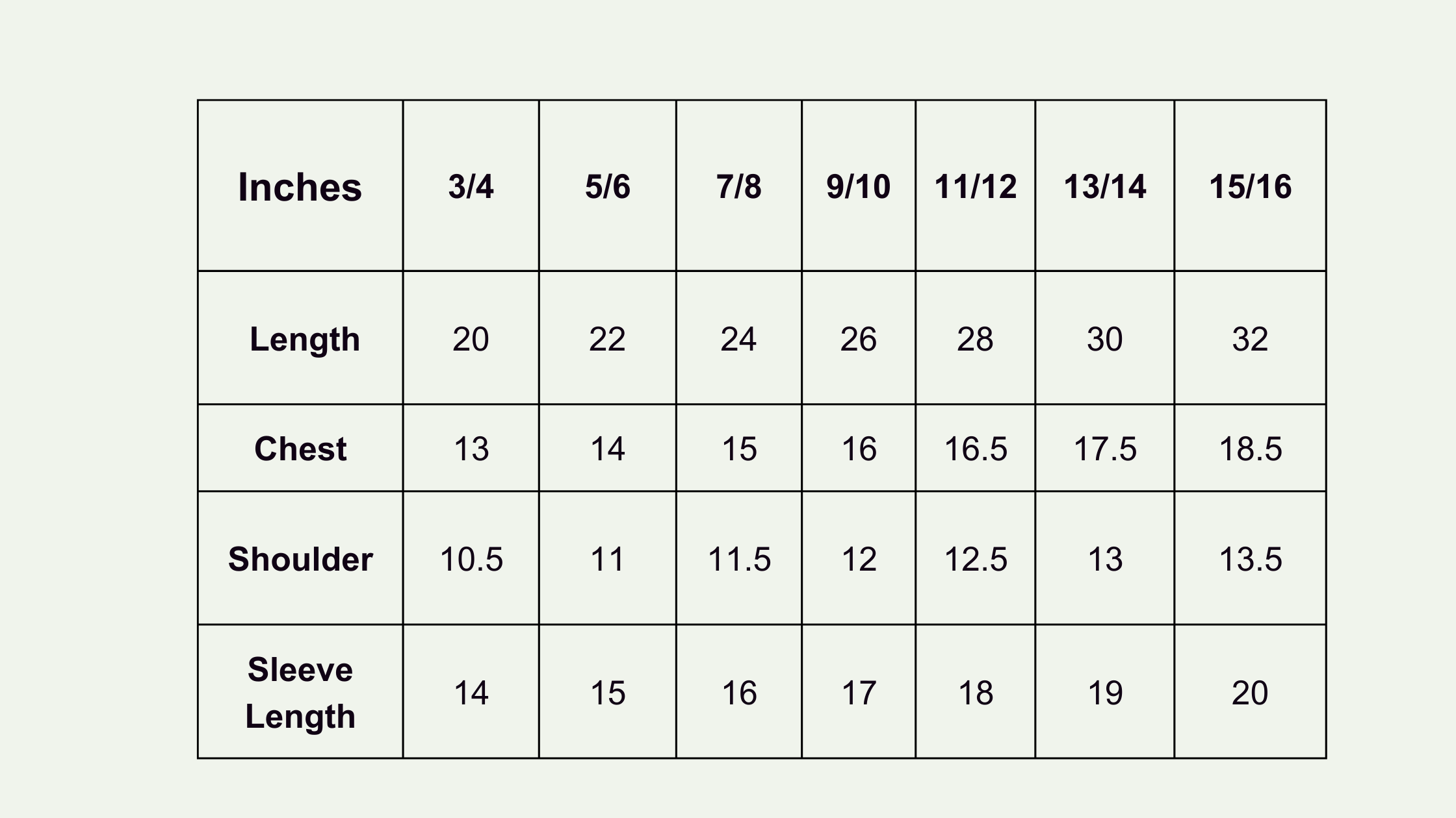 Size Chart