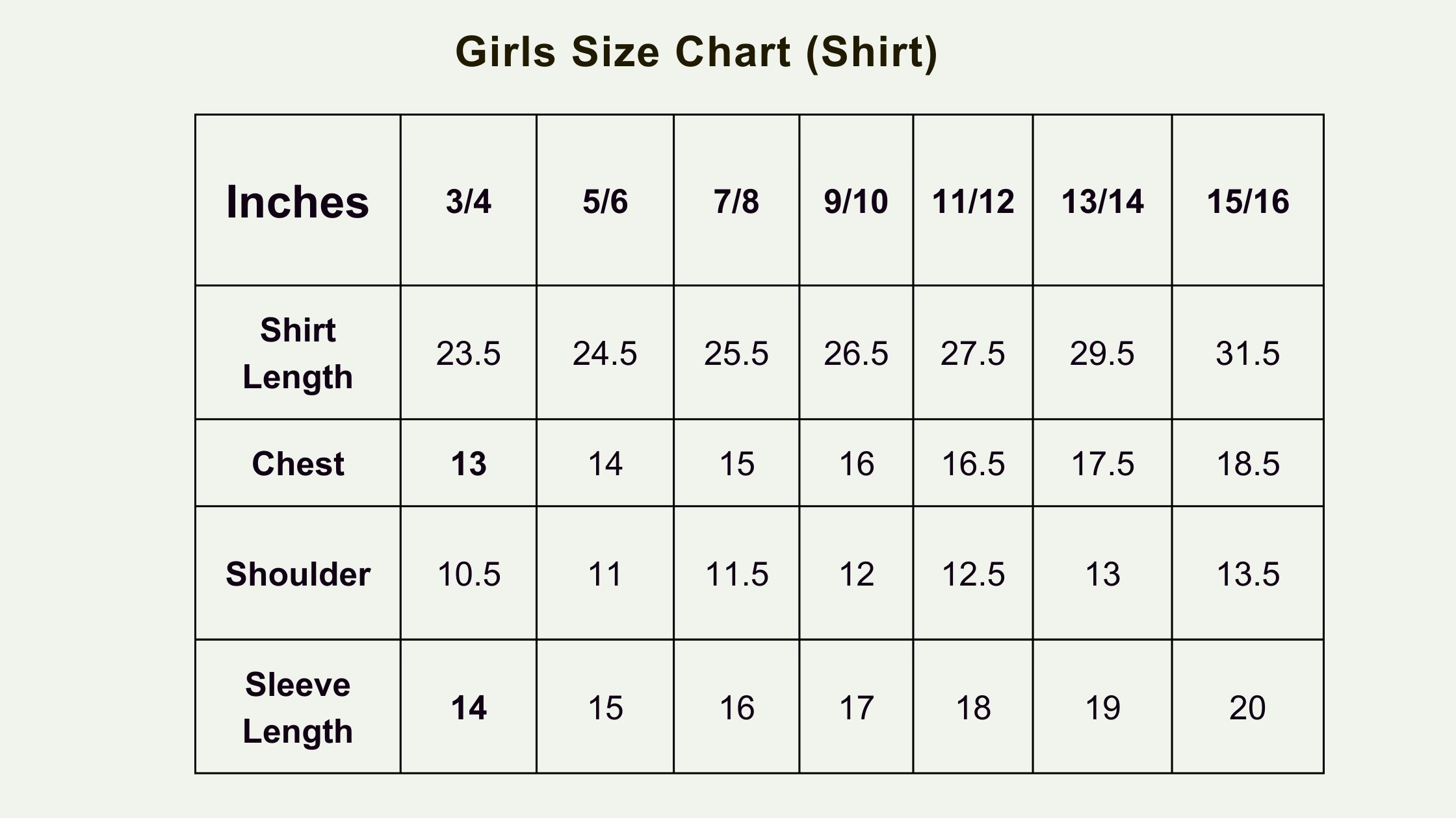 Size Chart