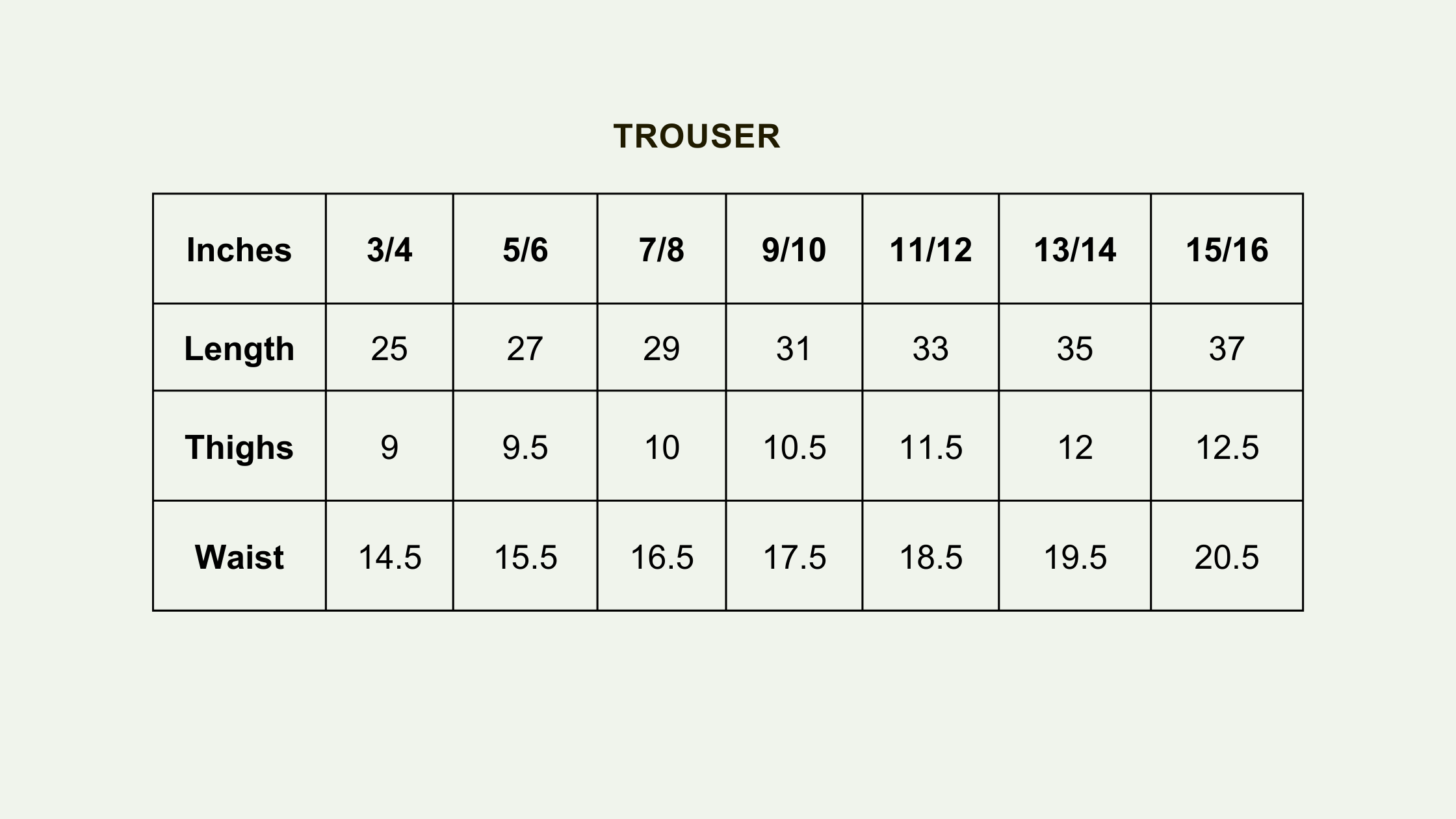 Size Chart